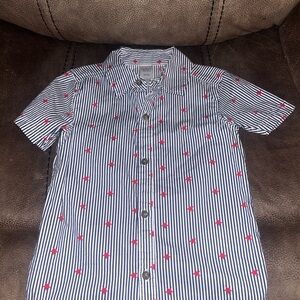 Carter's Blue Striped Shirt with Red Accents